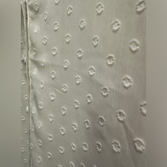 Madison - White Chiffon Clip Dot Button Front Blouse - Picture 11 of 13